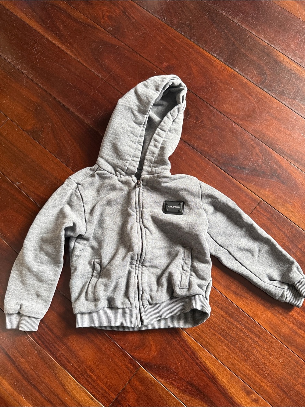 Dolce and Gabanna Grey Zip-Up Hoodie Jacket - 2T